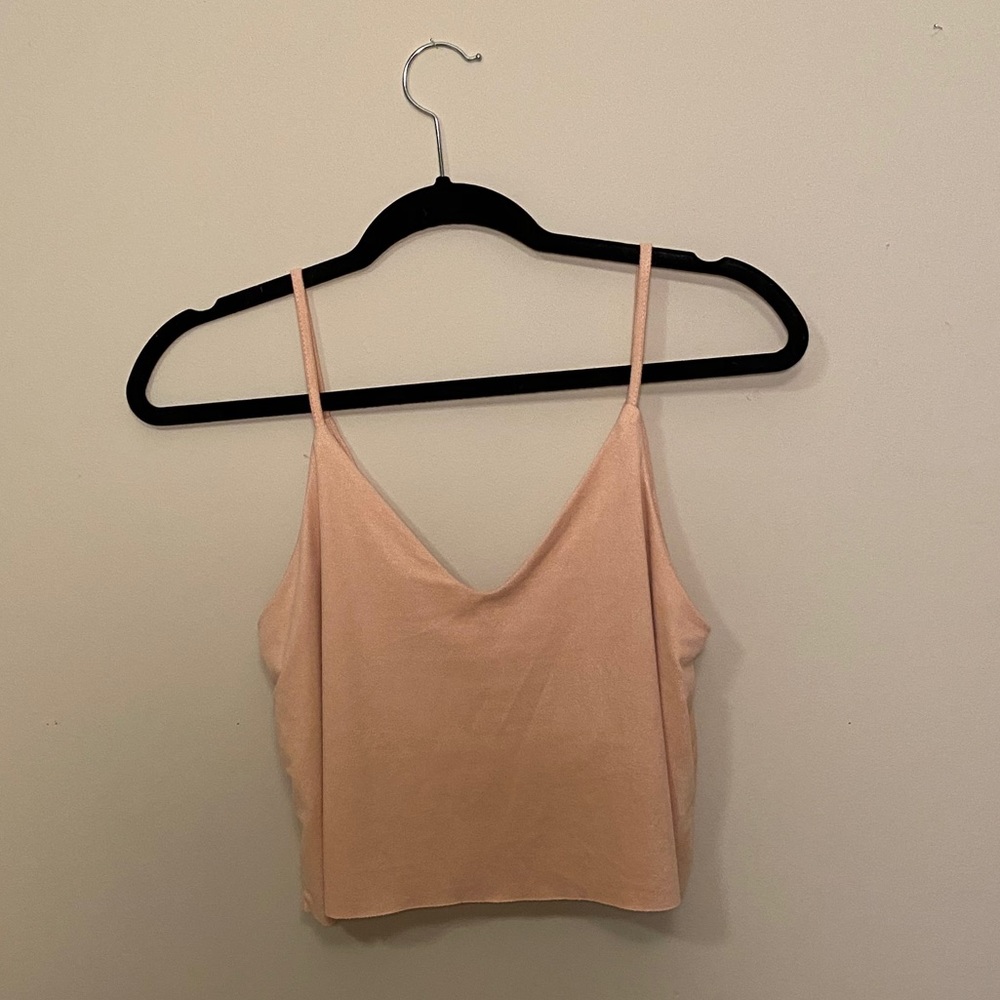 Pink suede top